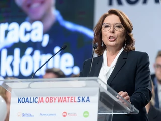 Małgorzata Kidawa-Błońska przemawia na konwencji KO w Poznaniu