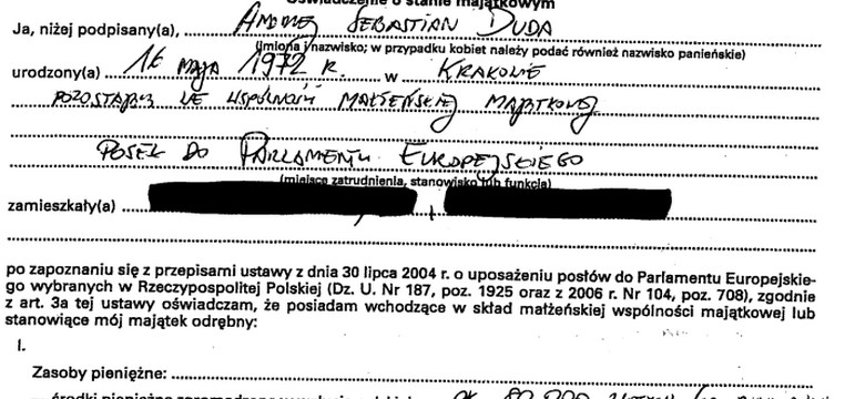 Emerytalne oszczędności Andrzeja Dudy