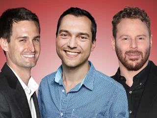 Od lewej: Evan Spiegel, współzałożyciel Snapchata, Nathan Blecharczyk, współzałożyciel AirBnB oraz Sean Parker, pierwszy prezes Facebooka - miliarderzy, którzy nie mają skończonych 40 lat