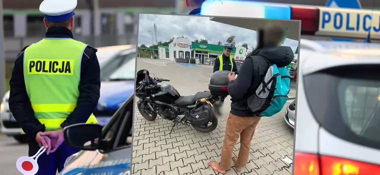 "Motocyklem boso przez Łódź". 34-latek zaskoczył policjantów luzackim stylem