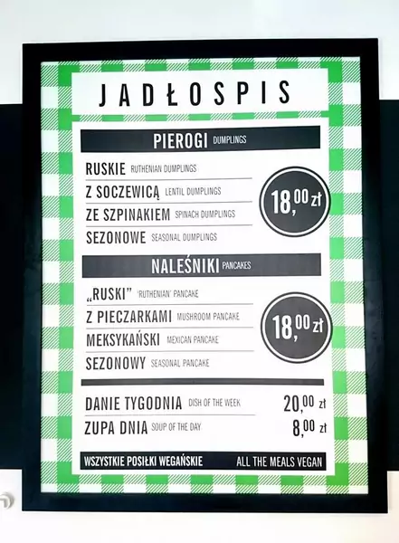 Bar Stołeczny -  menu