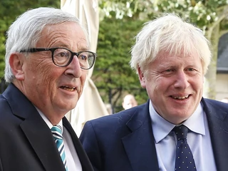 Jean-Claude Juncker, przewodniczący KE i Boris Johnson, premier Wielkiej Brytanii. Luksemburg, 16 września 2019 r.