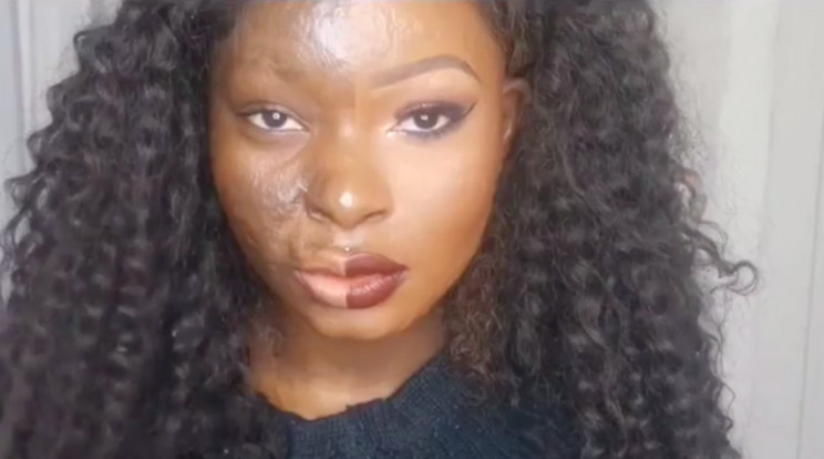 A 20 éves nigériai sminkes először magán gyakorolt, utána kezték mások is megkeresni / Fotó: Youtube