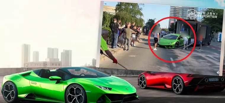 Rozbił Lamborghini za 1,5 mln zł pod Pałacem Kultury i Nauki w Warszawie. Wszystko się nagrało