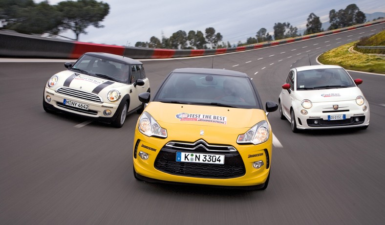 Modne, mocne maluchy: Citroen DS3 THP 150 kontra Abarth 500 i Mini Cooper