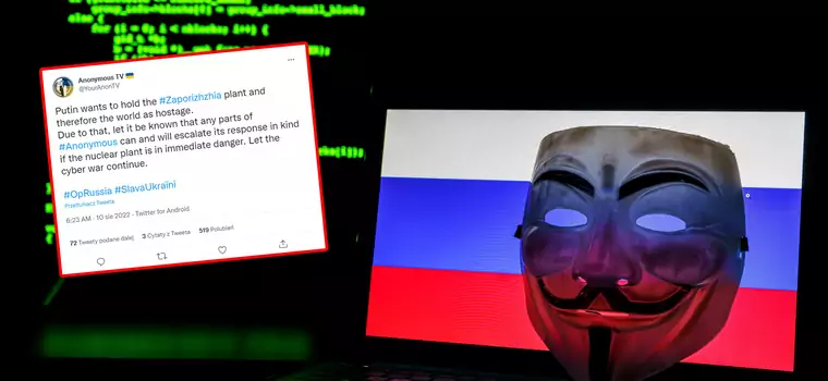 Anonymous grożą Putinowi. "Niech wojna cybernetyczna trwa!"