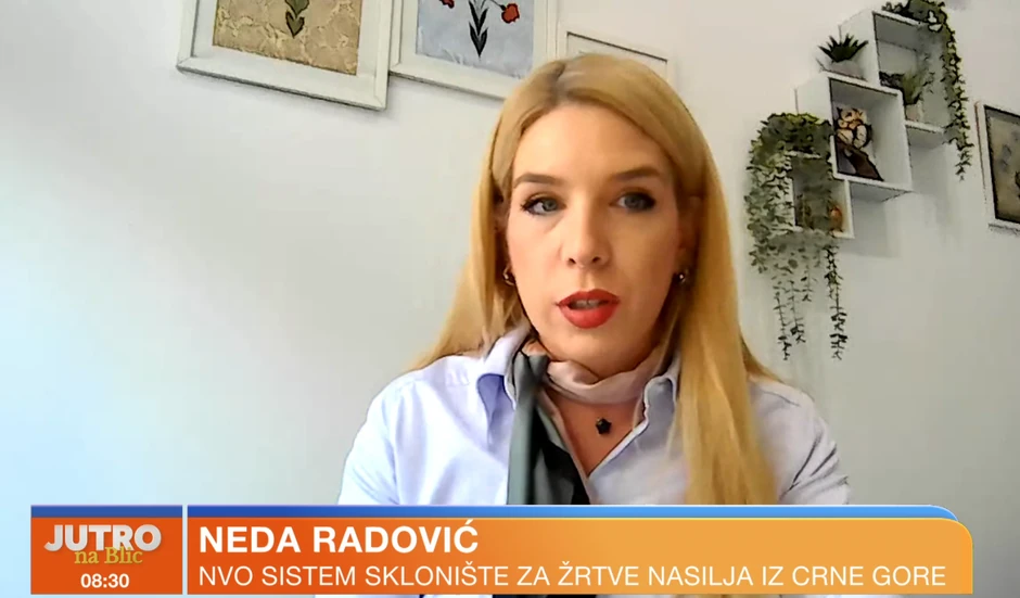 Neda Radović, NVO sistem sklonište za žrtve nasilja iz Crne Gore 