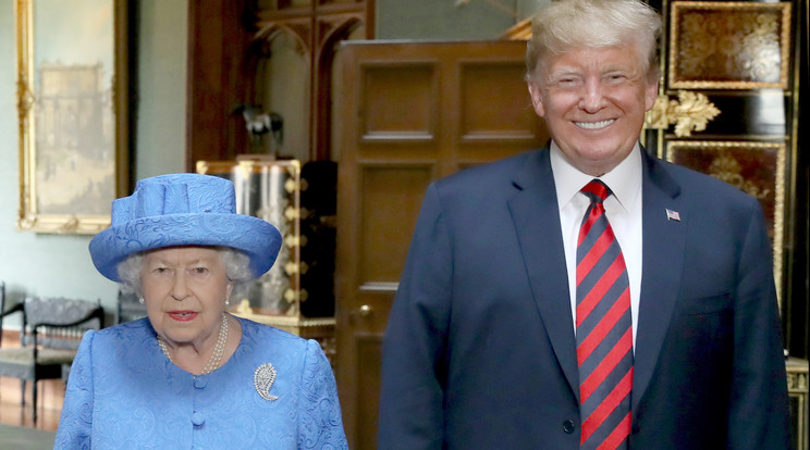 Donald Trump tavaly is találkozott II. Erzsébet királynővel. Az amerikai elnök az imént érkezett meg ismét Londonba /Fotó: Northfoto