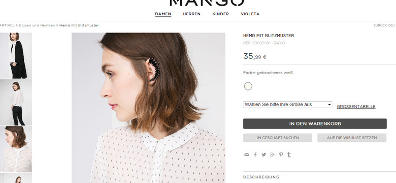 Kolejna afera odzieżowa - błyskawice na koszuli z Mango