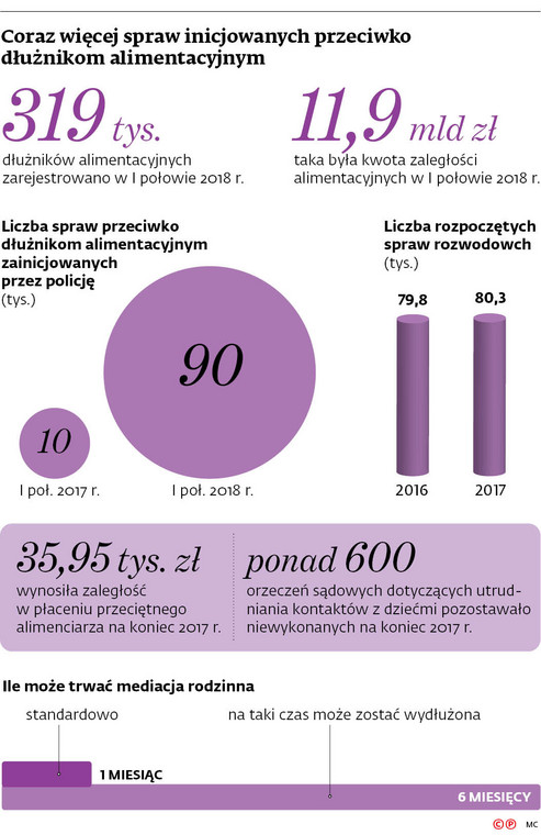 Coraz więcej spraw inicjowanych przeciwko dłużnikom alimentacyjnym