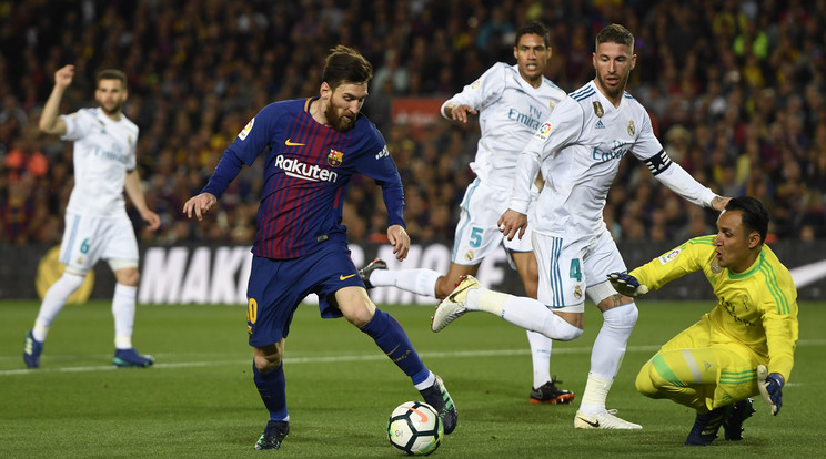 Messi már többször örülhetett a Real ellen. Kérdés, ma játszhat-e, ugyanis kisebb sérüléssel küzd / Fotó: GettyImages