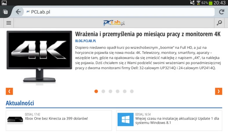 Nowy Firefox na tablecie