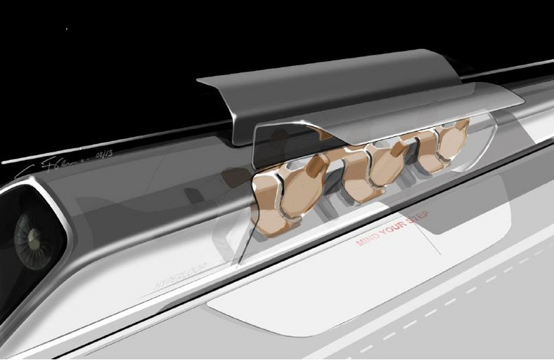 Hyperloop - wizualizacja wnętrza kapsuły Fot. Teslamotors.com