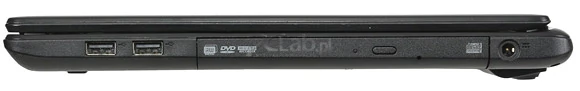 Prawa strona: 2 × USB 2.0, nagrywarka DVD, gniazdo zasilania