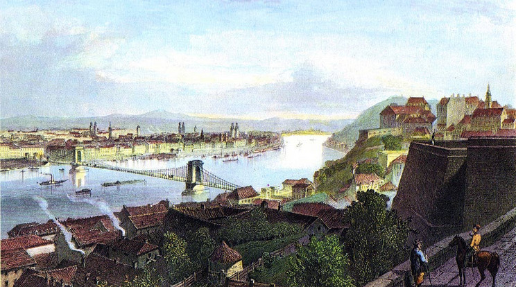 Budapest hídja, 1850 / Fotó: Wikipédia
