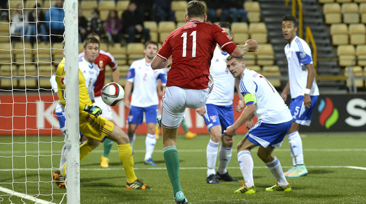 Szalai szerezte az
egyetlen gólt legutóbb
Feröer ellen idegenben /Fotó:MTI-Illyés tibor
