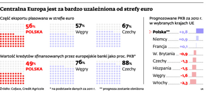 Centralna Europa jest za bardzo uzależniona od strefy euro