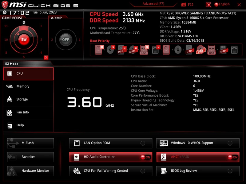 MSI – UEFI – EZ Mode