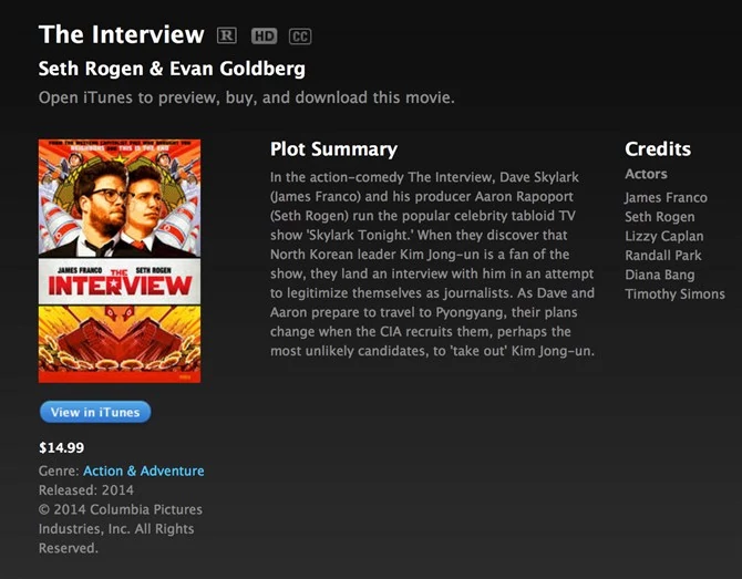 The Interview jest już dostępny także w iTunes