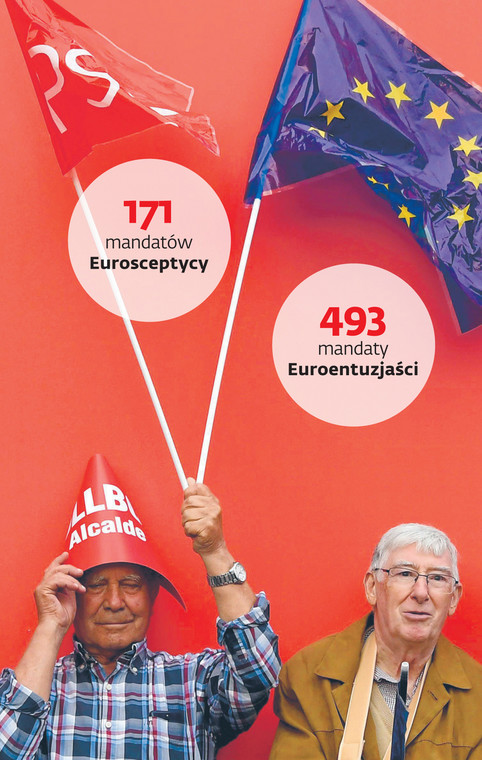 171 mandatów Eurosceptycy

493 mandaty Euroentuzjaści