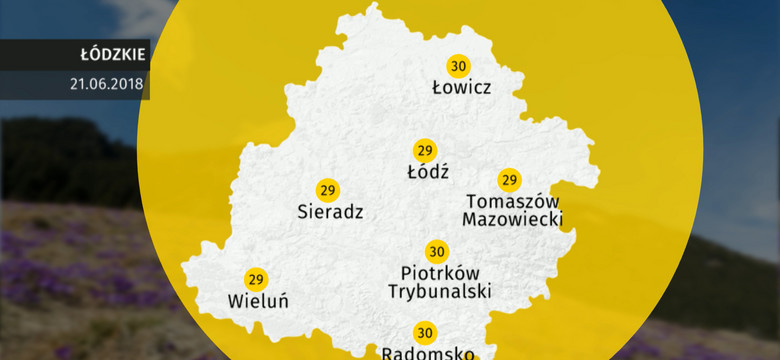 Prognoza pogody dla woj. łódzkiego - 21.06