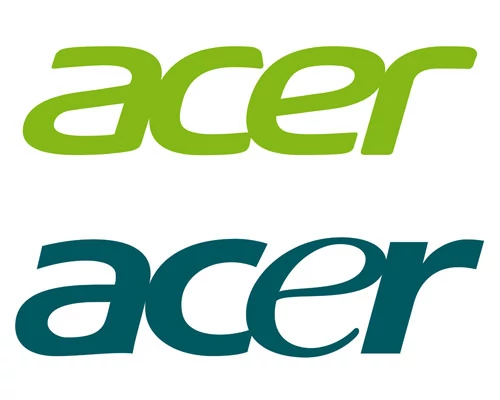 Nowe logo firmy Acer (u góry) jest ewolucją formy używanej od 2001 roku (na dole). Które się wam bardziej podoba?. fot. Acer.