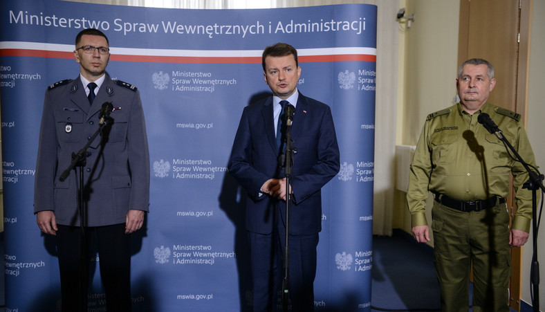 Konferencja prasowa nt. bezpieczeństwa w Polsce.