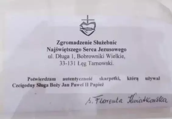 Skarpeta uznana za relikwię Jana Pawła II. Ma nawet certyfikat