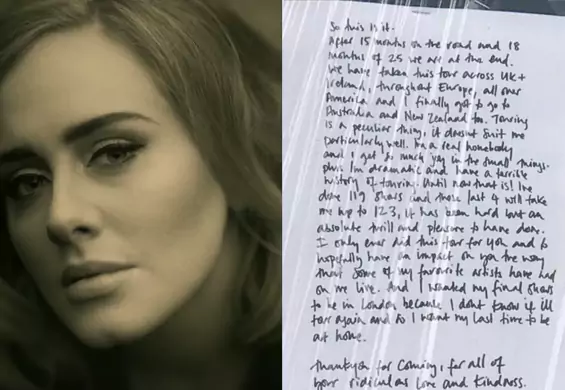 Wzruszający list Adele do fanów. To może być jej ostatnia trasa koncertowa