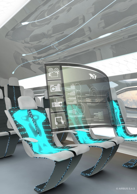 Koncepcja kabiny samolotu pasażerskiego firmy Airbus. Fot. Airbus.com
