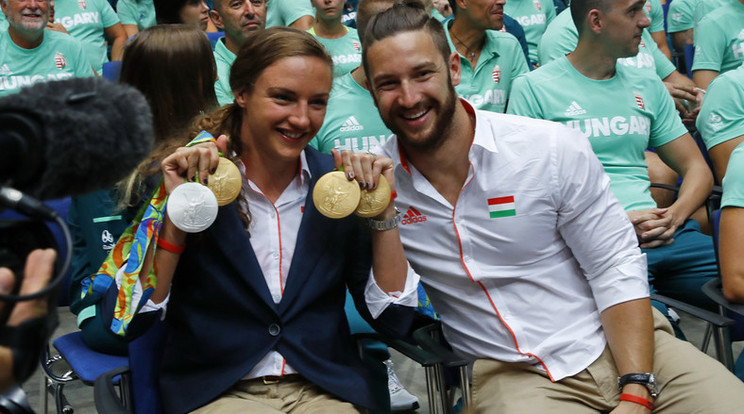 Katinka és Shane együtt távoztak az uszodából / Fotó: Fuszek Gábor