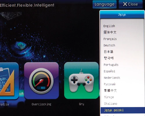 UEFI, to także polski język interfejsu. Żaden BIOS nigdy tego nie oferował