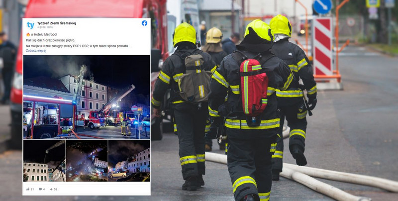 Pożar hotelu w Wielkopolsce. Z budynku ewakuowało się sześć osób