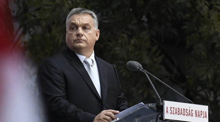 Orbán Viktor a Terror Háza előtt tartott beszédet /Fotó:MTI