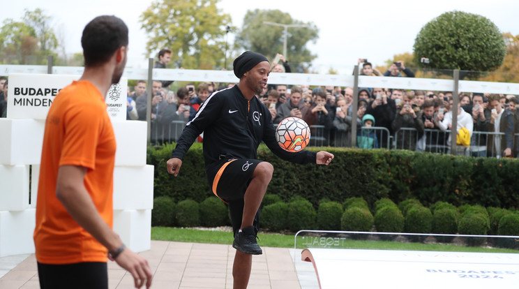 Ronaldinho a Teqballt népszerűsítette Magyarországon /Fotó: Pozsonyi Zita