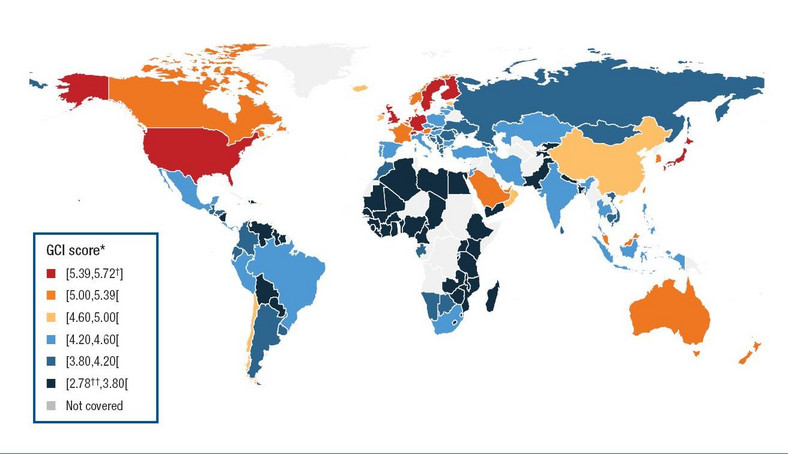 Mapa konkurencyjności na świecie, źródło: 