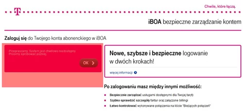 Sorry - awaria. Czyżby wszyscy postanowili w ostatnim dniu wykorzystać swoje punkty Era Premia?