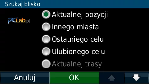 Alternatywny sposób znalezienia miejsca docelowego, np. gdy nie zna się adresu