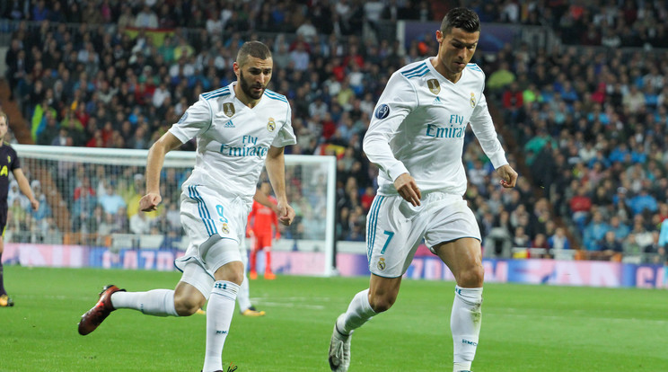 A Benzema-Ronaldo páros eddig nem szórja a gólokat a bajnokságban /Fotó: AFP