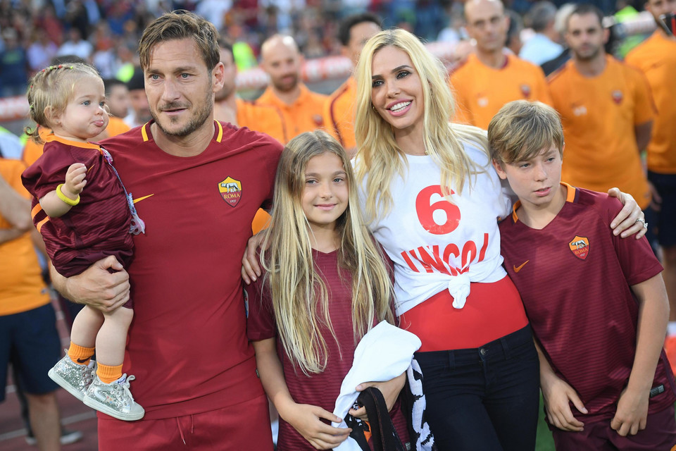 Francesco Totti z żoną i dziećmi