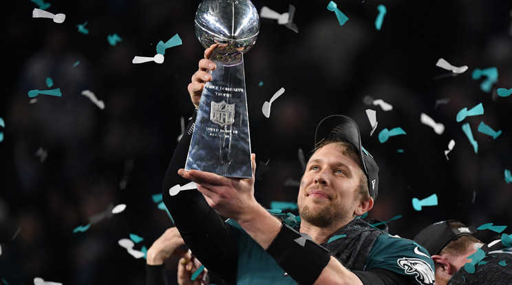 Nick Foles a csapat győzelmét ünnepli/Fotó:AFP