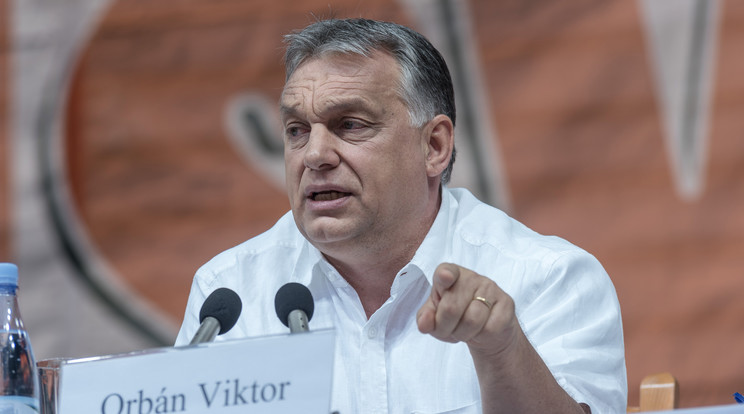 Orbán Viktor utoljára Tusnádfürdőn mondott beszédet a nyaralás előtt / Fotó: MTI - Veres Nándor