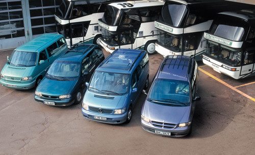 Chryslera Grand Voyager, Ford Windstar, Mercedes V, VW T4 - Rodzinne autobusy