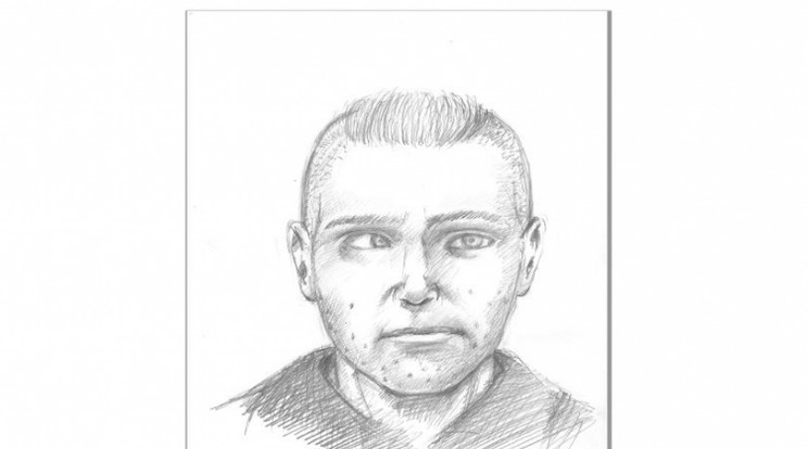 Az elkövetőről készült egy rajz, ez alapján próbálják azonosítani a férfit /Fotó: police.hu