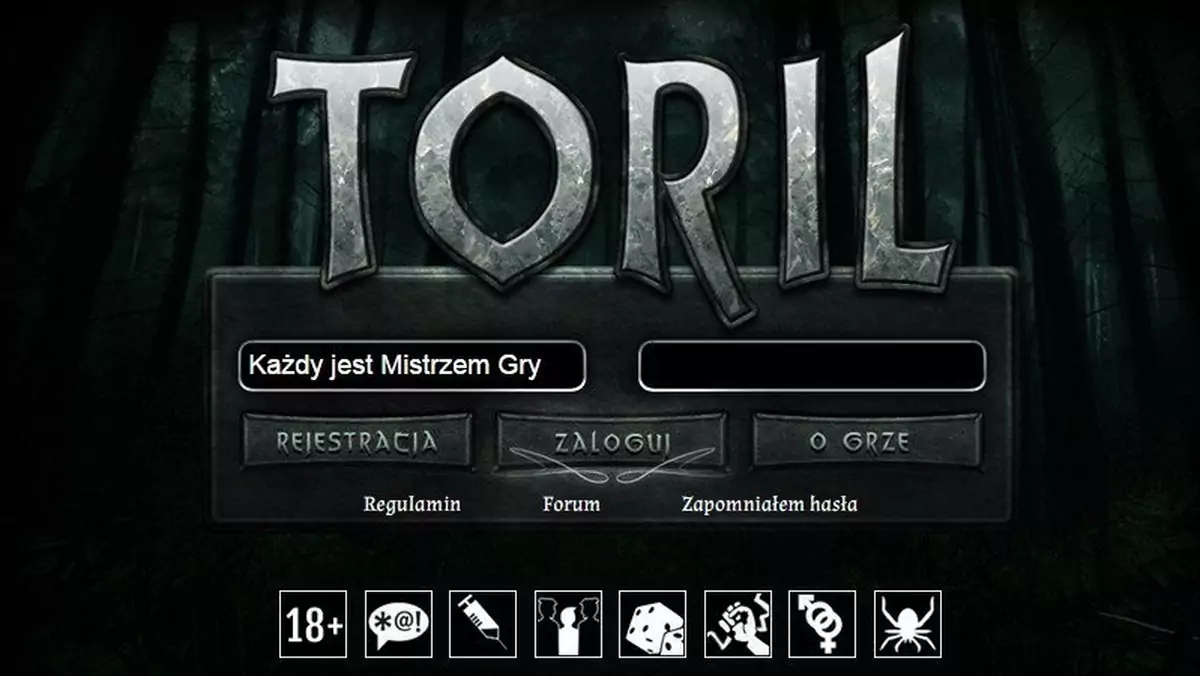 Toril - tekstowa gra fabularna, fot. screen strony za zgodą autorów