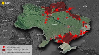 Wojna  w Ukrainie. Na zachodzie spokój, walki na północy i południu Ukrainy [MAPA]