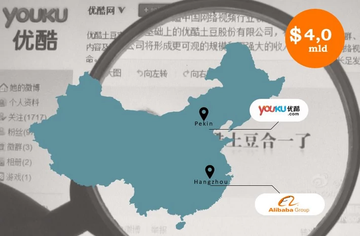2. Alibaba kupiła serwis wideo Youku Tudou za 4 mld dol. 