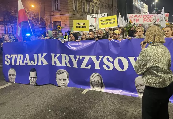 Strajk Kryzysowy przeszedł przez Warszawę. "Politycy się bawią, a my będziemy marznąć"