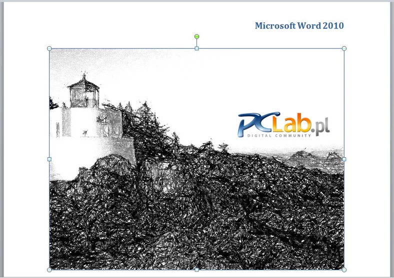 MS Word 2010 – efekt Szkic ołówkiem (kliknij, aby powiększyć)