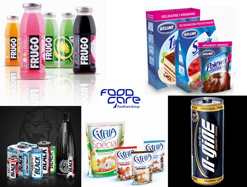 Marki firmy FoodCare: Frugo, Gellwe, Fitella, N-Gine, Black. Fot. materiały Foodcare